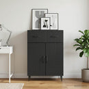 vidaXL Széf fiókkal Fekete 66 x 34,5 x 89,5 cm Szerelt Fa