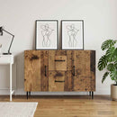 vidaXL Széf fiókkal Antik Fa 89 x 34,5 x 60 cm Szerelt Fa