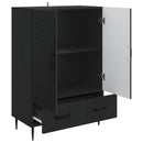 vidaXL Széf fiókkal Fekete 66 x 34,5 x 95 cm Szerelt Fa