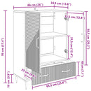 vidaXL Széf fiókkal Fekete 66 x 34,5 x 95 cm Szerelt Fa