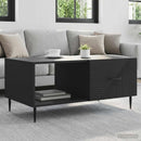 vidaXL Dohányzóasztal Fekete 90 x 50 x 40 cm Szerelt Fa