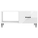 vidaXL Dohányzóasztal Magasfényű Fehér 90 x 50 x 40 cm Szerelt Fa