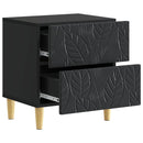 vidaXL Éjjeli asztal 2 pcs Fekete 43 x 34,5 x 48 cm Szerelt Fa