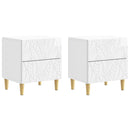vidaXL Éjjeli asztal 2 pcs Magasfényű Fehér 43 x 34,5 x 48 cm