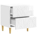 vidaXL Éjjeli asztal 2 pcs Magasfényű Fehér 43 x 34,5 x 48 cm