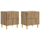 vidaXL Éjjeli asztal 2 pcs Kézműves Tölgy 43 x 34,5 x 48 cm Szerelt Fa