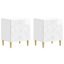 vidaXL Éjjeli asztal 2 pcs Magasfényű Fehér 43 x 34,5 x 50 cm