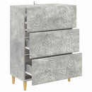 vidaXL Fiókos szekrény Betonszürke 66 x 34,5 x 90 cm Szerelt Fa
