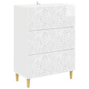 vidaXL Fiókos szekrény Magasfényű Fehér 66 x 34,5 x 90 cm Szerelt Fa