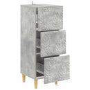 vidaXL Fiókos szekrény Betonszürke 33 x 34,5 x 90 cm Szerelt Fa