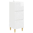 vidaXL Fiókos szekrény Magasfényű Fehér 33 x 34,5 x 90 cm Szerelt Fa