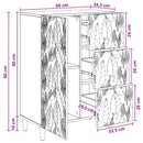 vidaXL Széf Antik Fa 66 x 34,5 x 90 cm Szerelt Fa
