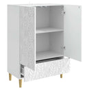vidaXL Széf Magasfényű Fehér 66 x 34,5 x 95 cm Szerelt Fa