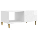 vidaXL Dohányzóasztal Magasfényű Fehér 90 x 50 x 40 cm Szerelt Fa
