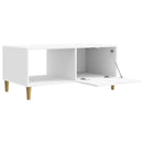 vidaXL Dohányzóasztal Magasfényű Fehér 90 x 50 x 40 cm Szerelt Fa