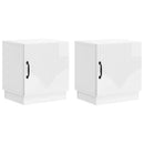 vidaXL Éjjeli asztal 2 db Magasfényű Fehér 43 x 34,5 x 47 cm