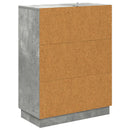 vidaXL Fiókos szekrény Betonszürke 66 x 34,5 x 87 cm Szerelt Fa
