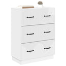 vidaXL Fiókos szekrény Magasfényű Fehér 66 x 34,5 x 87 cm Szerelt Fa