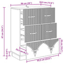 vidaXL Fiókos szekrény Füstös Tölgy 66 x 34,5 x 87 cm Szerelt Fa