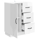 vidaXL Széf fiókkal Magasfényű Fehér 66 x 34,5 x 87 cm Szerelt Fa