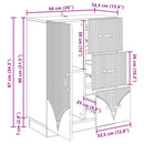 vidaXL Széf fiókkal Szürke Sonoma 66 x 34,5 x 87 cm Szerelt Fa