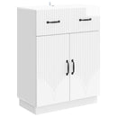 vidaXL Széf fiókkal Magasfényű Fehér 66 x 34,5 x 87 cm Szerelt Fa