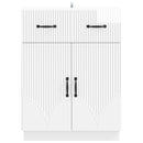 vidaXL Széf fiókkal Magasfényű Fehér 66 x 34,5 x 87 cm Szerelt Fa