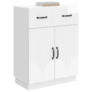 vidaXL Széf fiókkal Magasfényű Fehér 66 x 34,5 x 87 cm Szerelt Fa