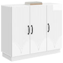 vidaXL Széf Magasfényű Fehér 89 x 34,5 x 77 cm Szerelt Fa