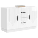 vidaXL Széf fiókkal Magasfényű Fehér 89 x 34,5 x 57 cm Szerelt Fa
