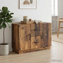 vidaXL Széf fiókkal Antik Fa 89 x 34,5 x 57 cm Szerelt Fa