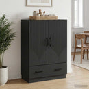 vidaXL Széf fiókkal Fekete 66 x 34,5 x 92 cm Szerelt Fa