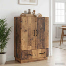 vidaXL Széf fiókkal Antik Fa 66 x 34,5 x 92 cm Szerelt Fa