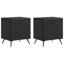 vidaXL Éjjeliszekrény 2 pcs Fekete 43 x 34,5 x 47,5 cm Szerelt Fa