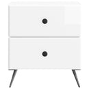 vidaXL Éjjeliszekrény 2 db Magasfényű Fehér 43 x 34,5 x 47,5 cm