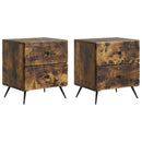 vidaXL Éjjeliszekrény fiókkal 2 pcs Füstös Tölgy 43 x 34,5 x 47,5 cm