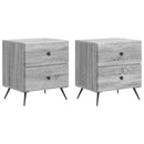 vidaXL Éjjeliszekrény fiókkal 2 pcs Szürke Sonoma 43 x 34,5 x 47,5 cm