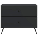 vidaXL Éjjeliszekrény fiókkal Fekete 62 x 34,5 x 47,5 cm Szerelt Fa
