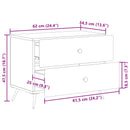 vidaXL Éjjeliszekrény Füstös Tölgy 62 x 34,5 x 47,5 cm Szerelt Fa