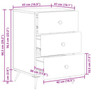 vidaXL Éjjeliszekrény fiókkal Antik Fa 43 x 41 x 66,5 cm Szerelt Fa