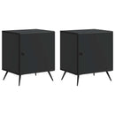vidaXL Éjjeliszekrény 2 pcs Fekete 43 x 34,5 x 50 cm Szerelt Fa