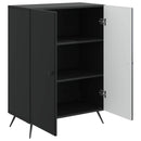 vidaXL Széf Fekete 66 x 34,5 x 90 cm Szerelt Fa