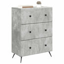 vidaXL Fiókos szekrény Betonszürke 66 x 34,5 x 90 cm Szerelt Fa