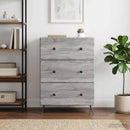 vidaXL Fiókos szekrény 66 x 34,5 x 90 cm Szerelt Fa Szürke Sonoma