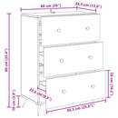 vidaXL Fiókos szekrény Szürke Sonoma 66 x 34,5 x 90 cm Szerelt Fa