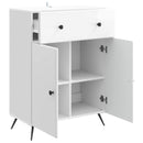 vidaXL Széf fiókkal Magasfényű Fehér 66 x 34,5 x 90 cm Szerelt Fa