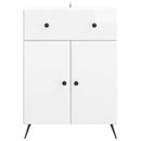 vidaXL Széf fiókkal Magasfényű Fehér 66 x 34,5 x 90 cm Szerelt Fa