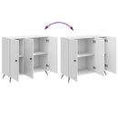 vidaXL Széf Magasfényű Fehér 89 x 34,5 x 80 cm Szerelt Fa