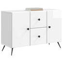 vidaXL Széf fiókkal Magasfényű Fehér 89 x 34,5 x 60 cm Szerelt Fa