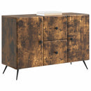 vidaXL Széf fiókkal Füstös Tölgy 89 x 34,5 x 60 cm Szerelt Fa